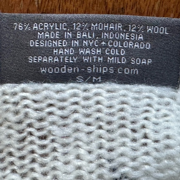 Wooden Ships Oversized Lightning Bolt Sweater Mohair/Wool Blend Small/Medium EUC - Picture 10 of 10